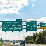 Highway exit signs for Disney World attractions