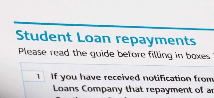 Document titled Student Loan repayments with instructions for filling out forms