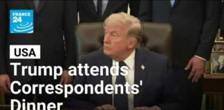 Trump attends White House Correspondents' Dinner for first