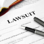 First State Lawsuit Slams OpenAI Legal document titled Lawsuit with pen and book.