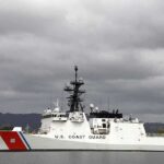 Coast Guard Nabs Monster Coke Haul A U.S. Coast Guard ship docked under cloudy skies