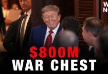 Trump touts $800M war chest in first election without leading the ticket