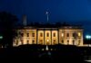 The White House illuminated at night
