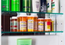 Stockpile Push Sparks Supply Fears Medicine cabinet with prescription bottles and toiletries