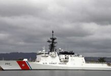 Lethal Smash-Up at Sea Sparks Fury A U.S. Coast Guard ship docked under cloudy skies