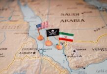 Saudi Plea DENIED — What Trump Withheld Map with US, pirate, and Iran flags near the Red Sea