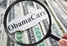 JD Vance Drops Hammer On Obamacare Fraud Magnifying glass over cash highlighting Obamacare text