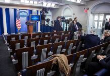 Catholic Publisher Jailed – Trump Ups the Stakes White House press briefing room with empty seats and cameras