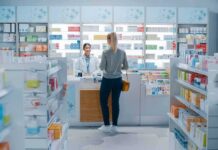 Opioid ‘Trinity’ Drama: CVS Under the Microscope Yvonne Li assisting a customer at a pharmacy counter