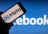Shocking $25B Hit Slams Meta Smartphone showing Meta logo against blurred Facebook background
